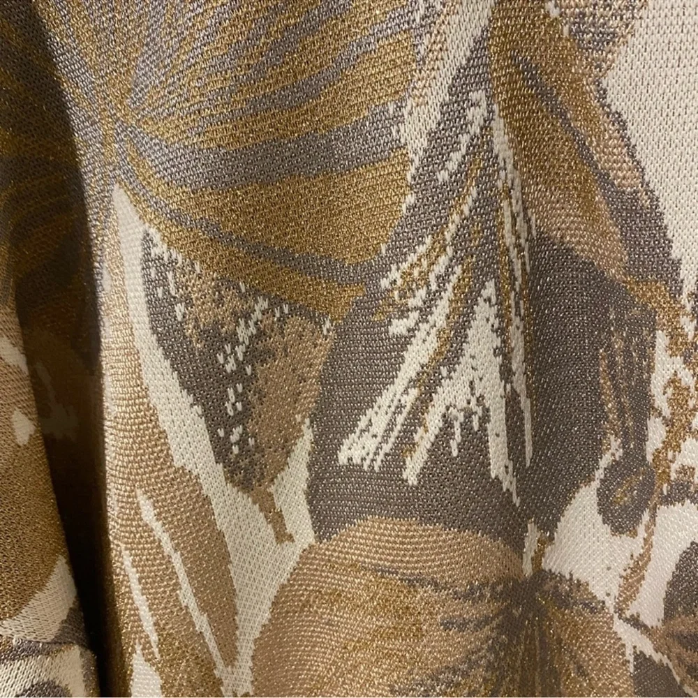 Zara Long Cardigan Coat Coatigan Duster in floral, gold print NWOT Size M - Picture 6 of 14